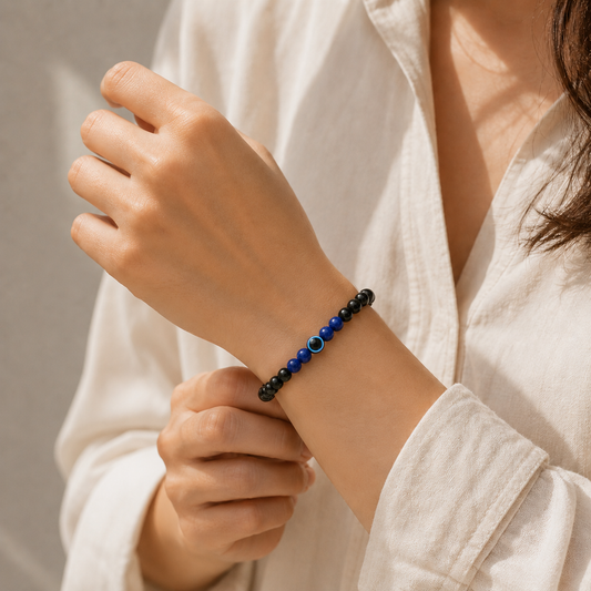 Antah Nazar Shield & Clarity bracelet worn on wrist