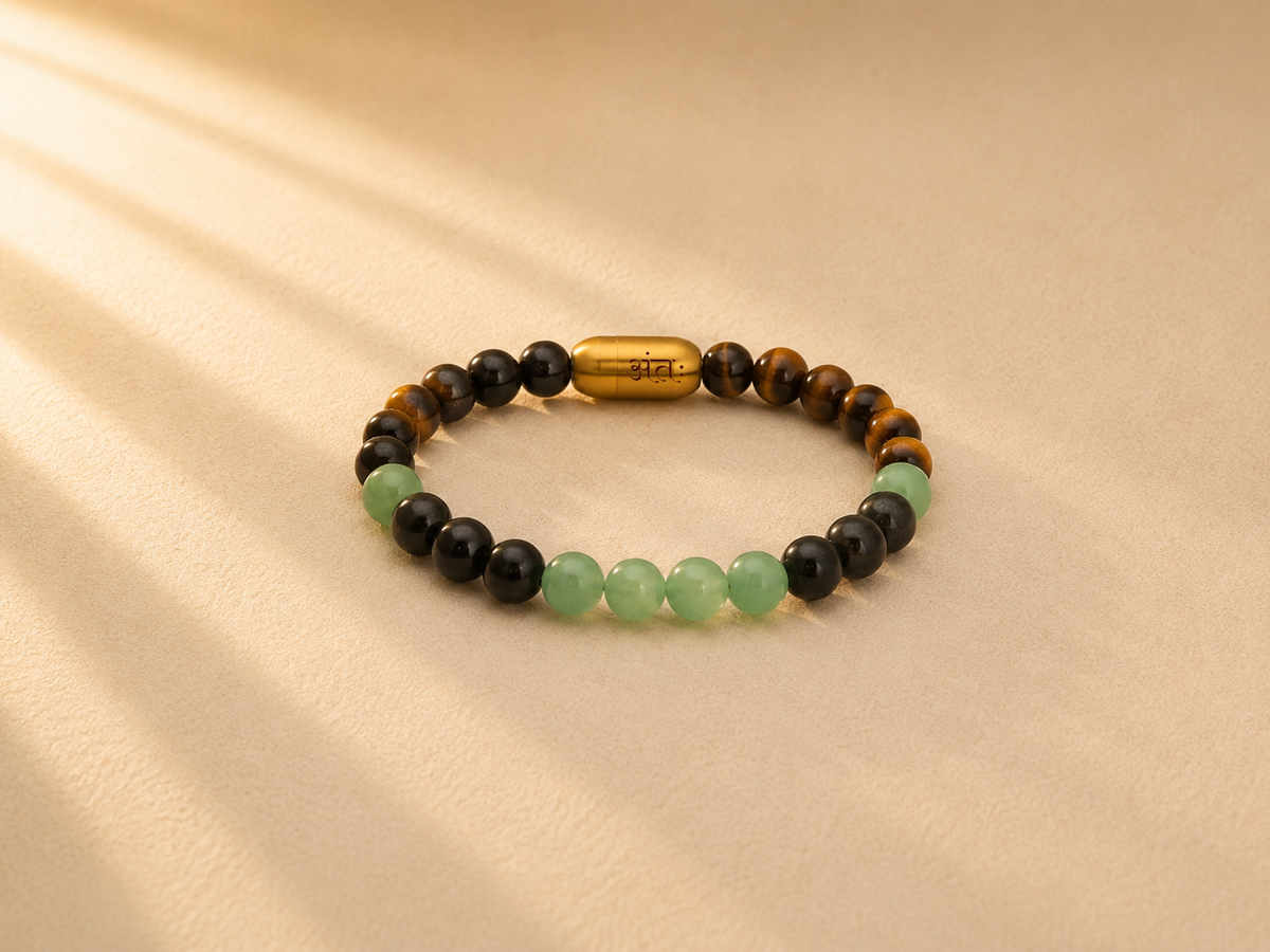 Antah Wealth Protection & Growth bracelet styled flat lay