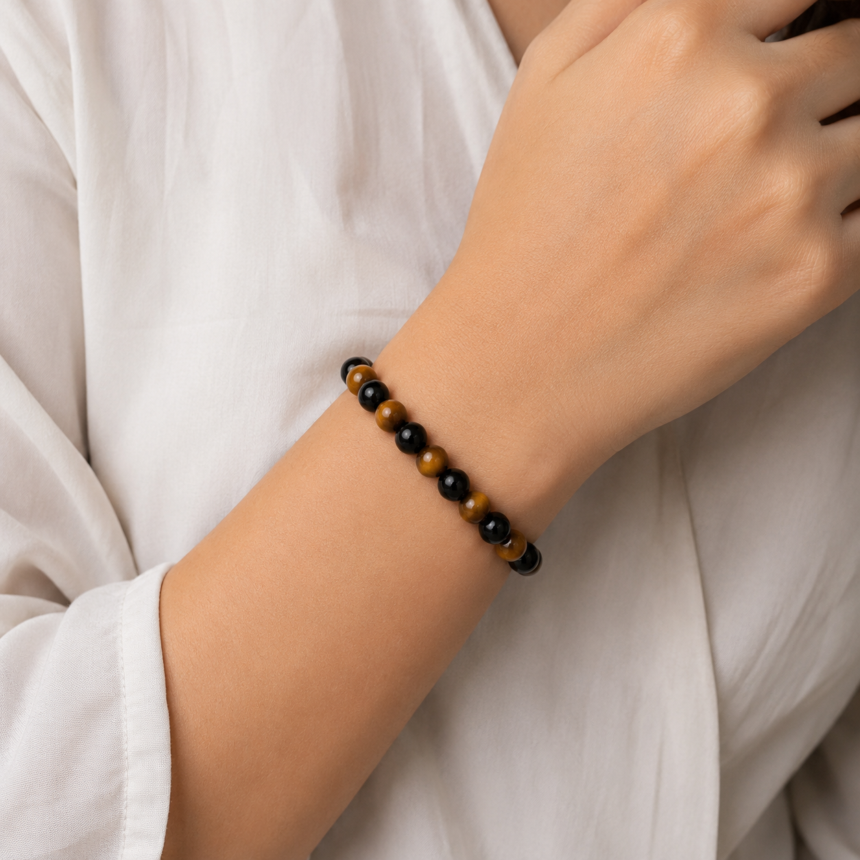 Antah Protection & Confidence bracelet worn on wrist - detail