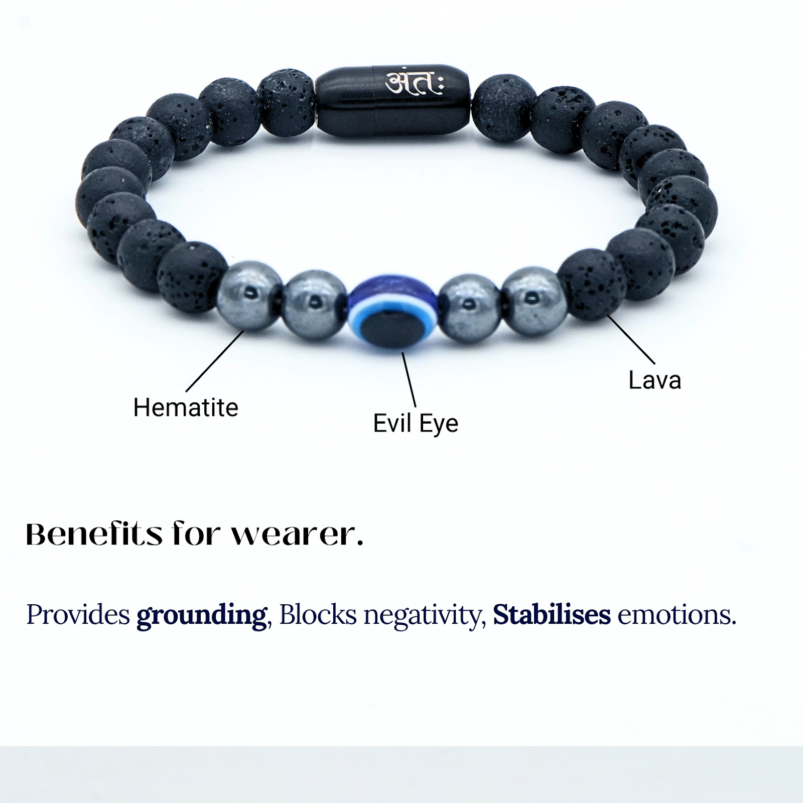 Antah Grounding & Protection bracelet - stones and benefits
