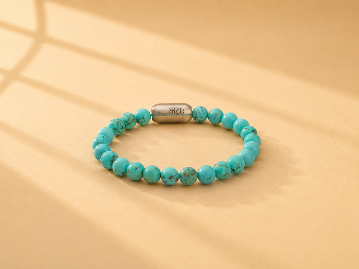 Antah Communication & Healing bracelet styled flat lay