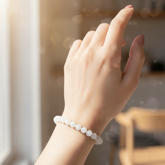 Peace & Balance White Agate Bracelet