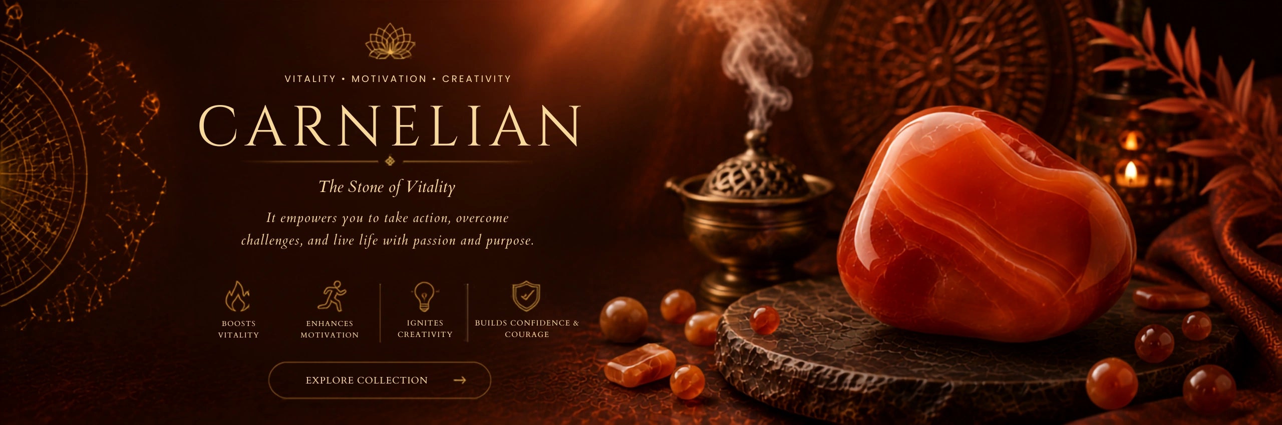 Carnelian collection banner (desktop)