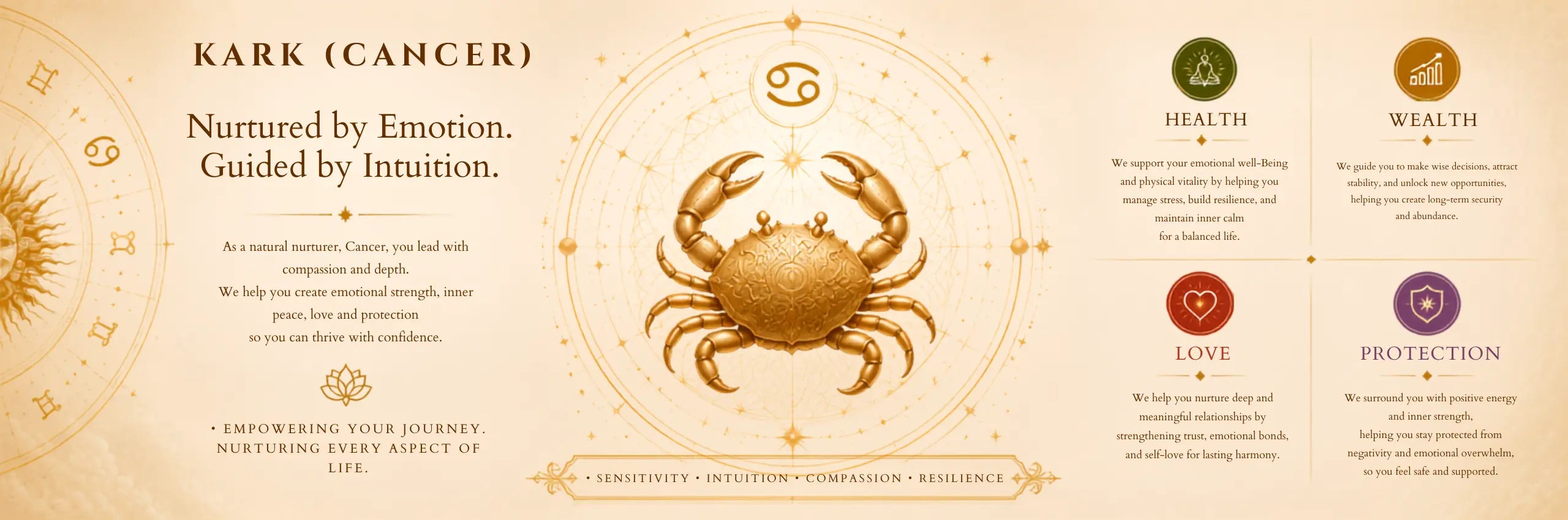 Kark Rashi (Cancer) collection banner (desktop)