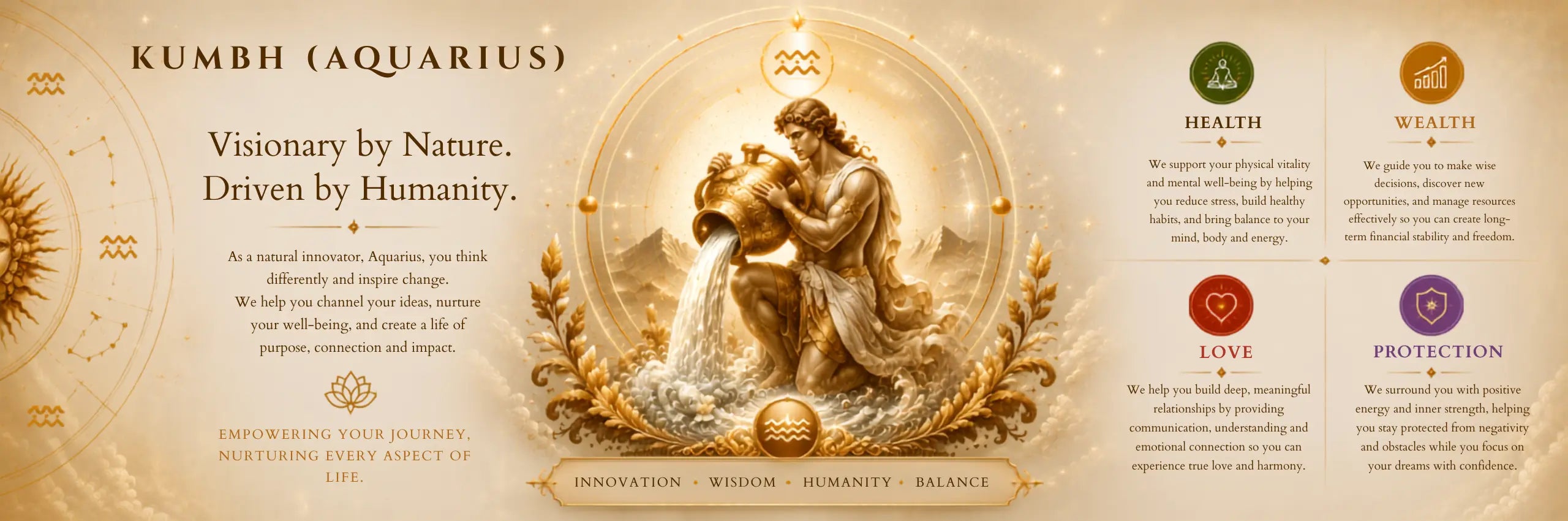 Kumbh Rashi (Aquarius) collection banner (desktop)