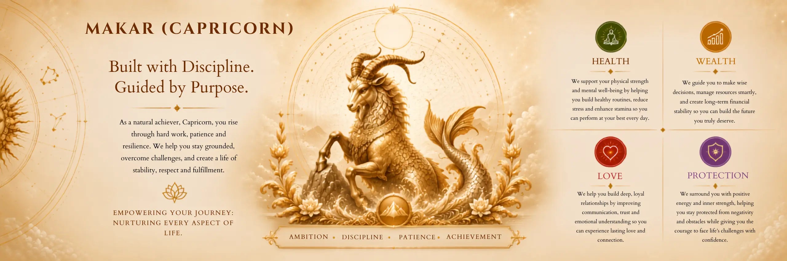 Makar Rashi (Capricorn) collection banner (desktop)
