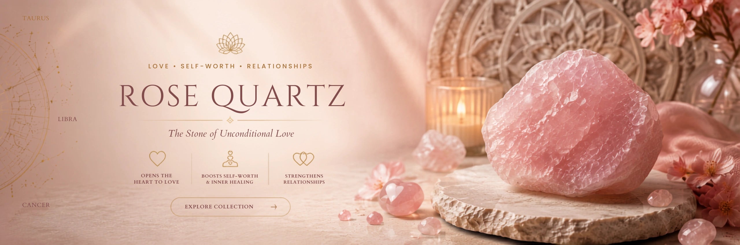 Rose Quartz collection banner (desktop)