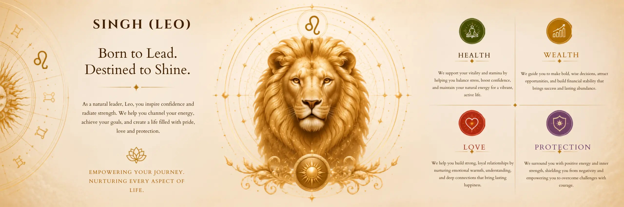 Singh Rashi (Leo) collection banner (desktop)