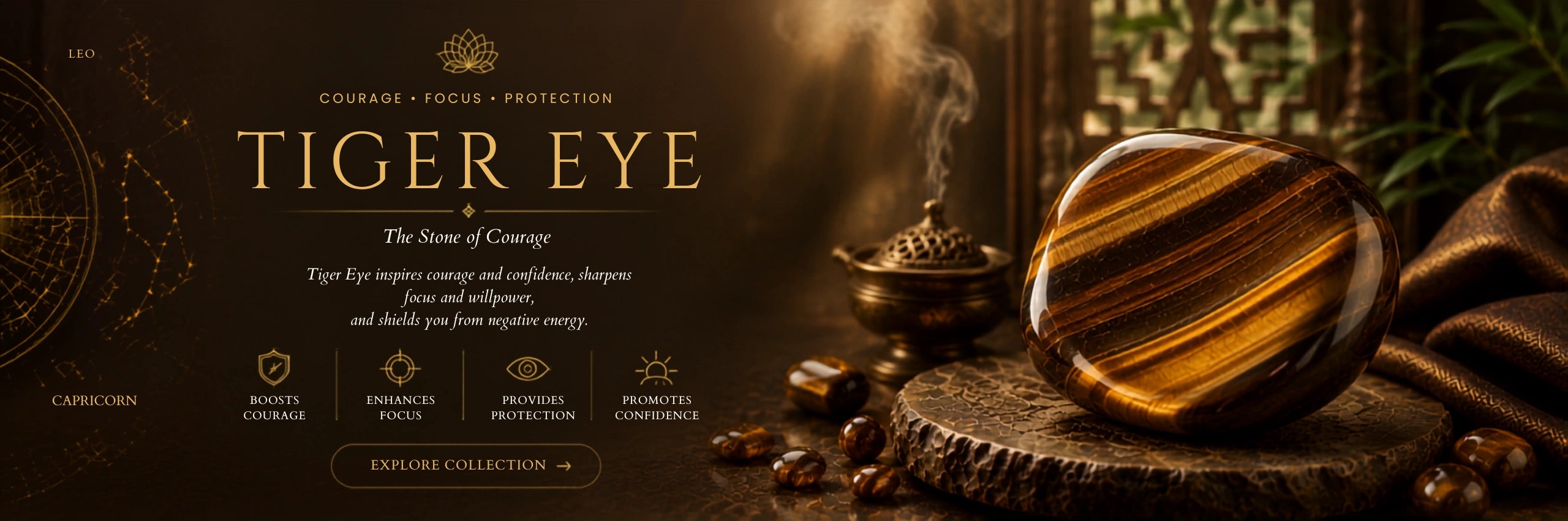 Tiger Eye collection banner (desktop)