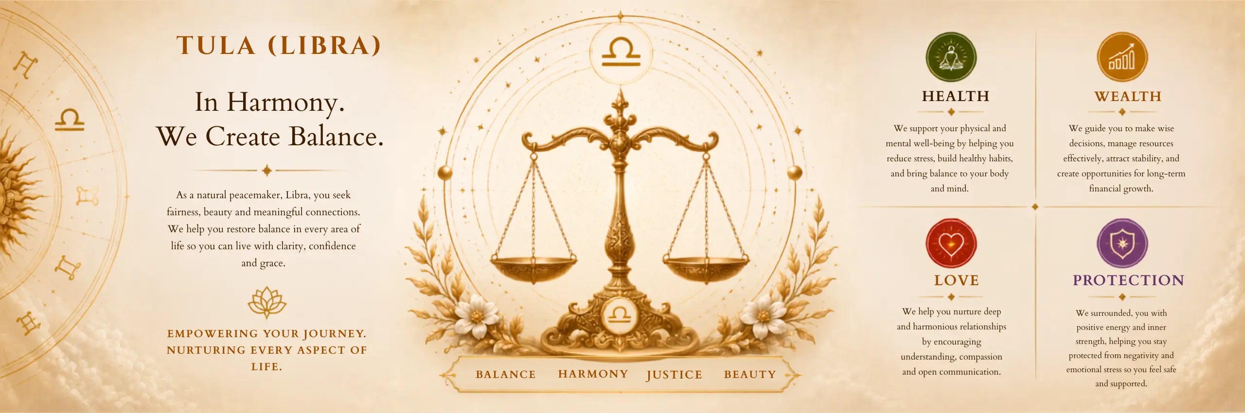 Tula Rashi (Libra) collection banner (desktop)